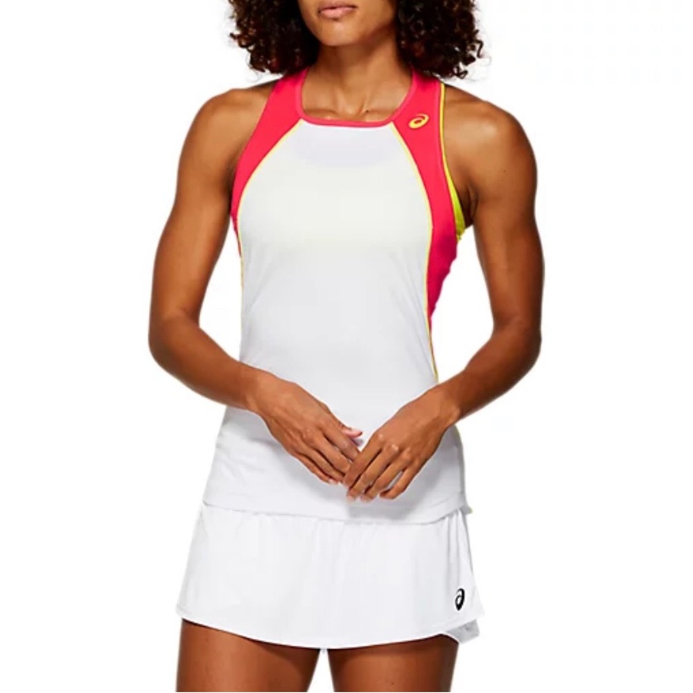 ASICS Women's CLUB TANK TOP for Exercise or Gym. Sleeveless Racerback T-Shirt Lg